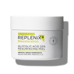 Replenix Glycolix Elite pads packaging closeup for travel-friendly routine