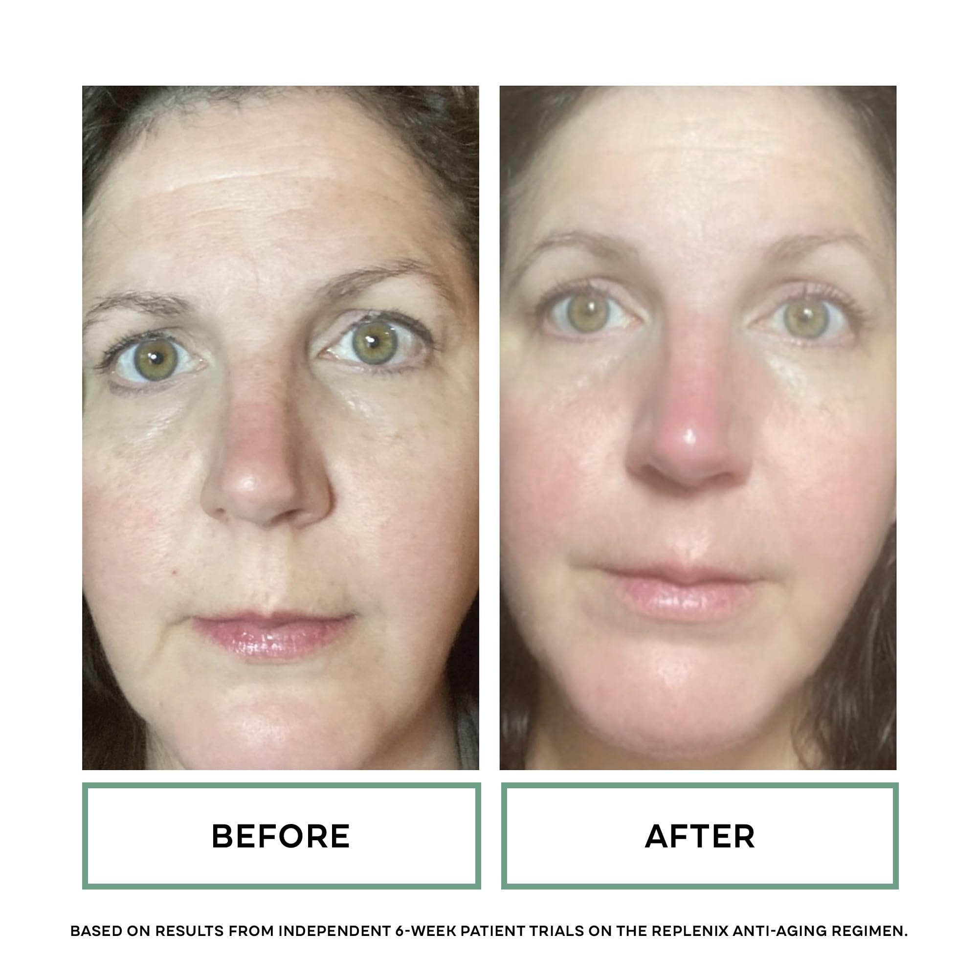 Hands applying Replenix Pure Hydration Serum during morning routine.