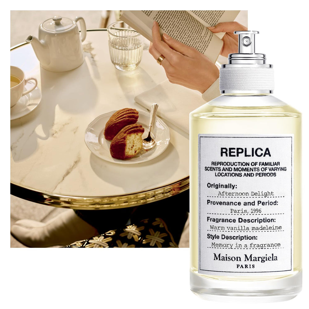 Replica Afternoon Delight amber glow bottle emphasizing comforting warmth for autumn wear.