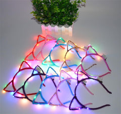 REQO glowing cat ears at night ideal for rave parties