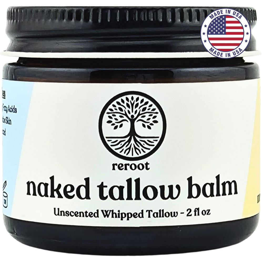 Reroot Organics Manuka Tallow Balm jar with whipped texture for deep hydration