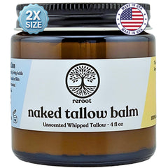 Reroot Organics Naked Tallow Balm whipped texture for easy, deep hydration.