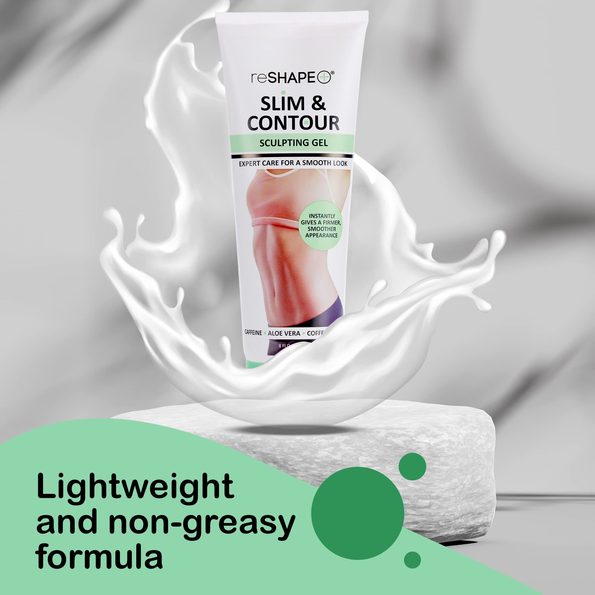 Reshape+ aloe vera moisture close-up indicates skin hydration