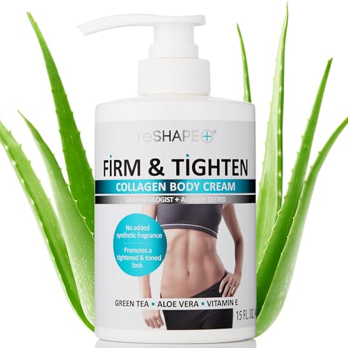 Reshape+ Collagen Cream bottle highlights hydration for dry skin.