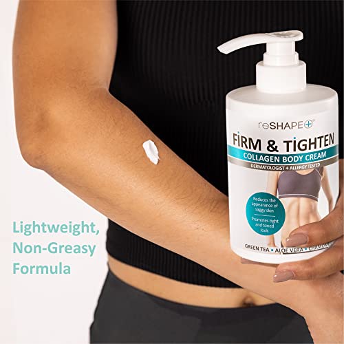 Reshape+ Collagen Cream jar close-up shows fragrance-free formula.