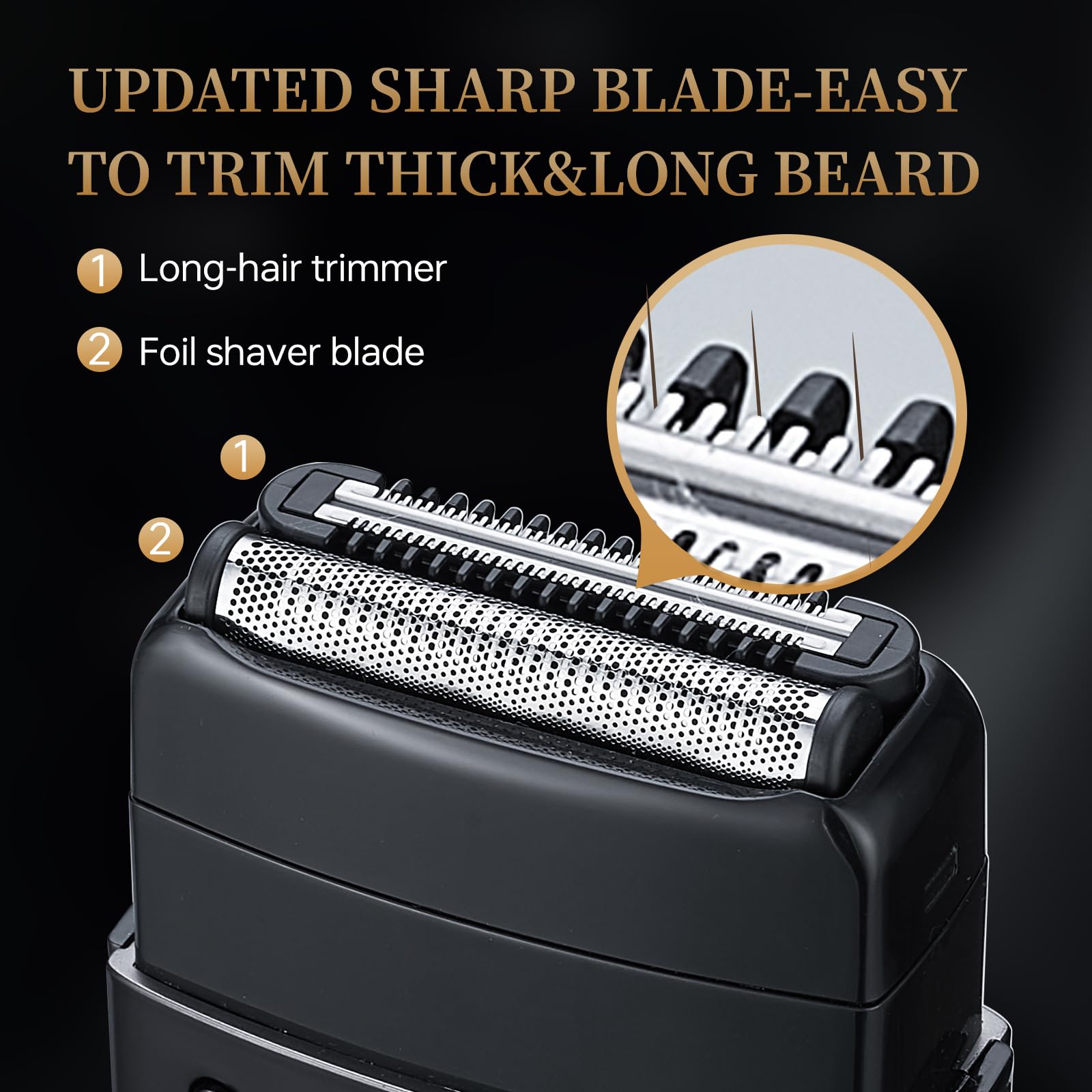 RESNOMI electric foil shaver side handling demonstrates ergonomic grip for daily use
