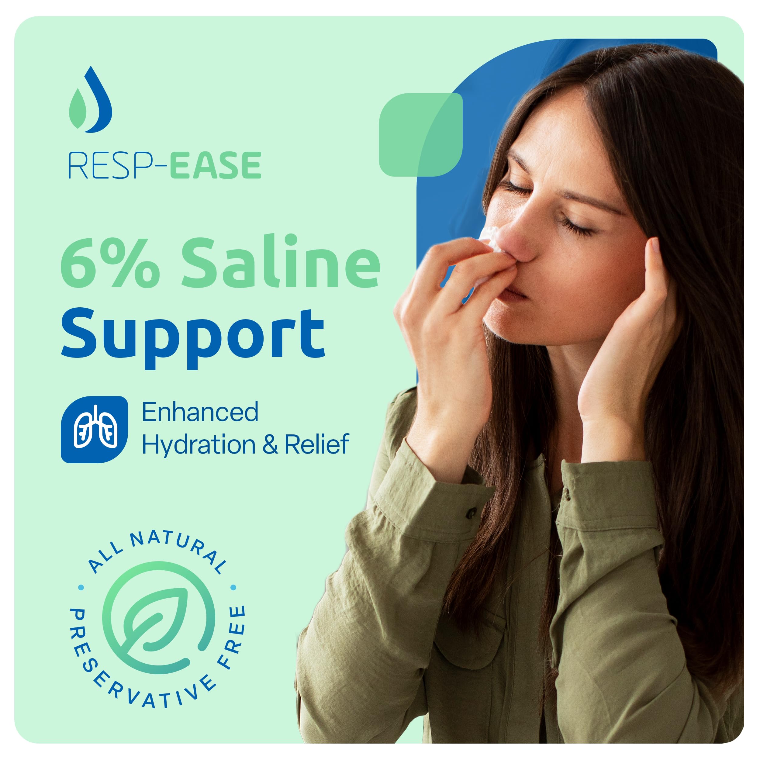Resp-Ease compatible nebulizer use showing easy airway moisture support.