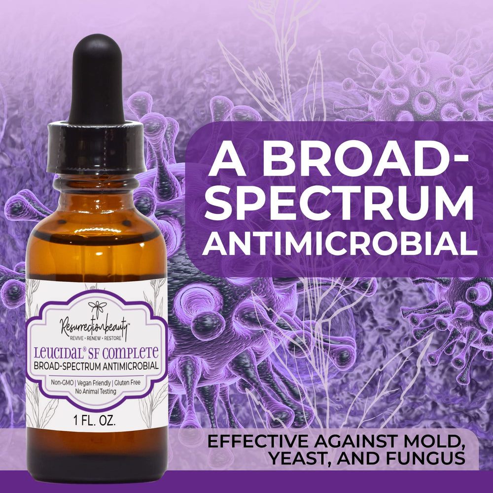 RESURRECTIONbeauty Leucidal SF Complete bottle pour demonstrates easy integration into emulsions.