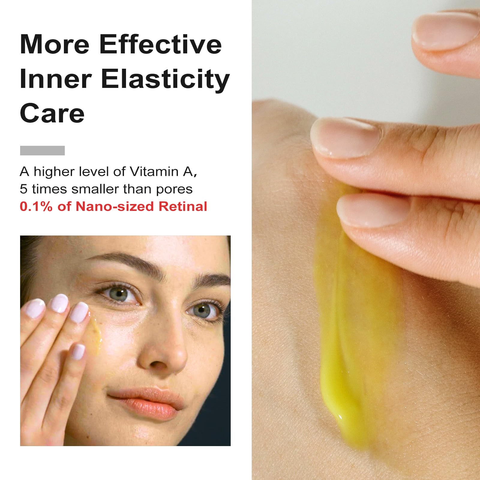 RETINAL SHOT penetrating ingredients panthenol — nourishes with Panthenol for comfort.