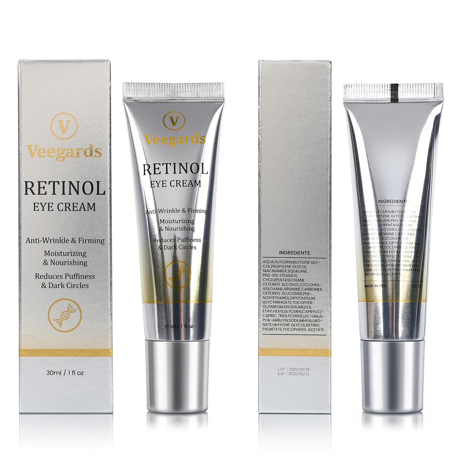 Retinol Eye Cream pump/applicator demonstrates easy, mess-free application.