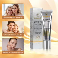 Retinol Eye Cream under-eye area close-up highlighting hydrated skin.
