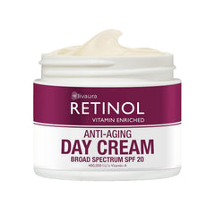 Retinol LIVAURA day cream jar ready for daytime hydration and anti-aging care.
