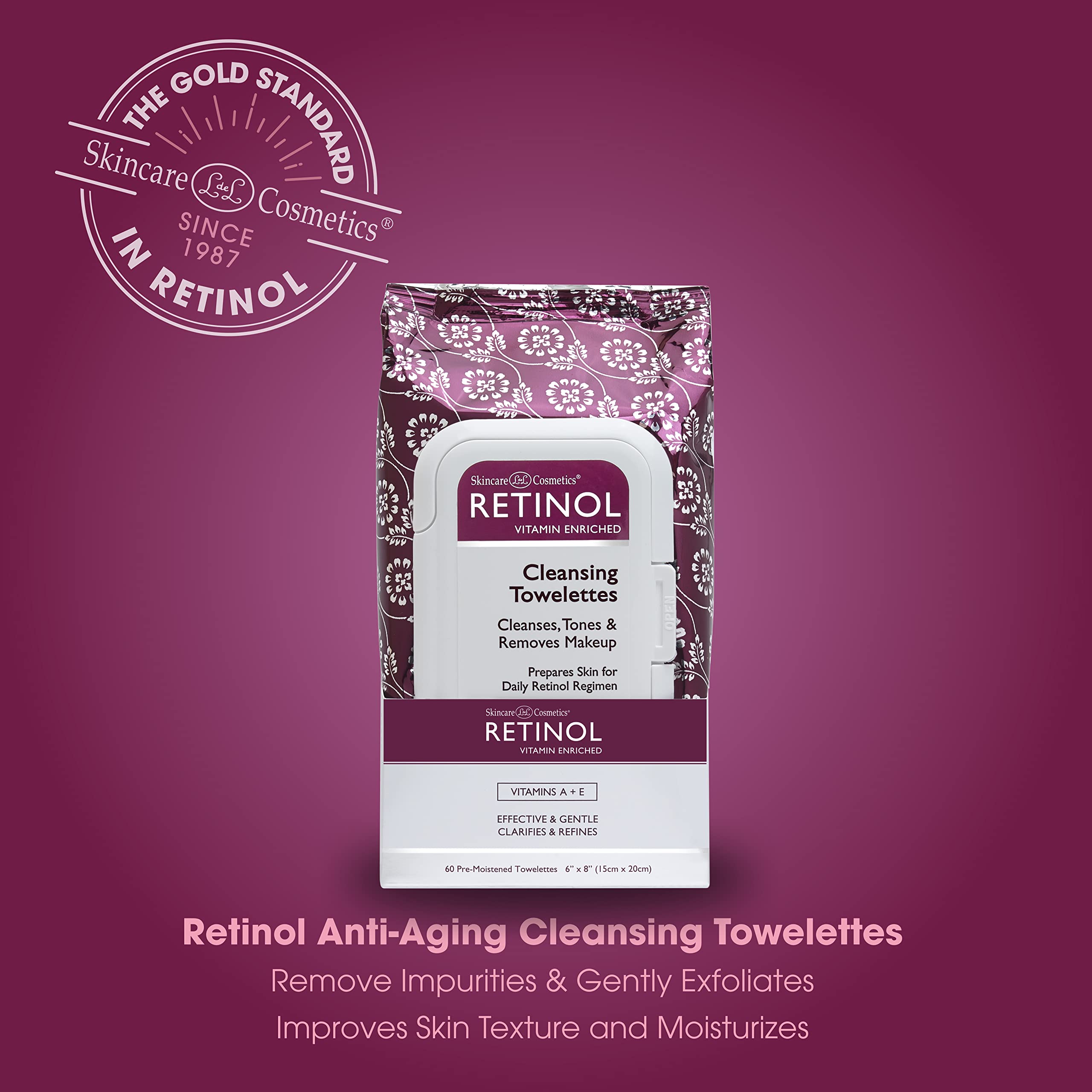 Retinol LIVAURA towelettes makeup-removal session demonstrates effective makeup removal and skin prep.