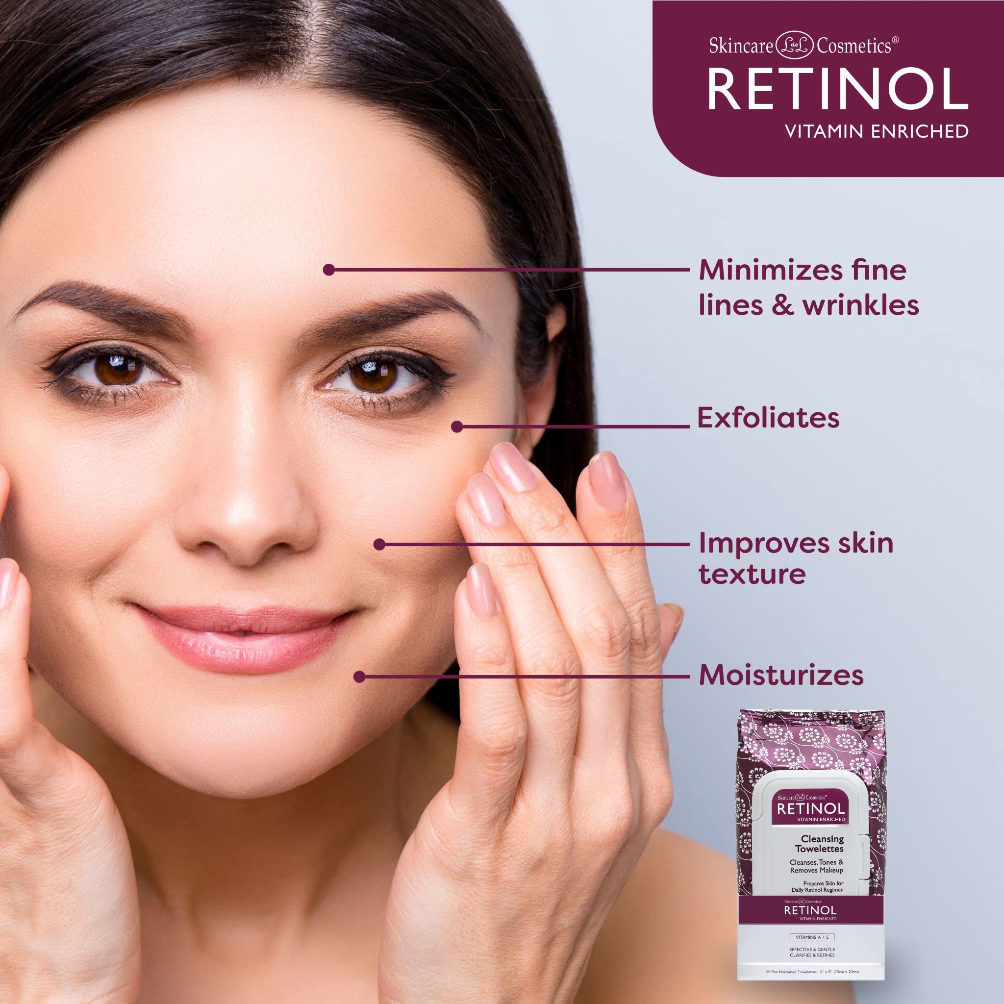 Retinol LIVAURA towelettes travel-pack in bag for convenient daily skincare while traveling.