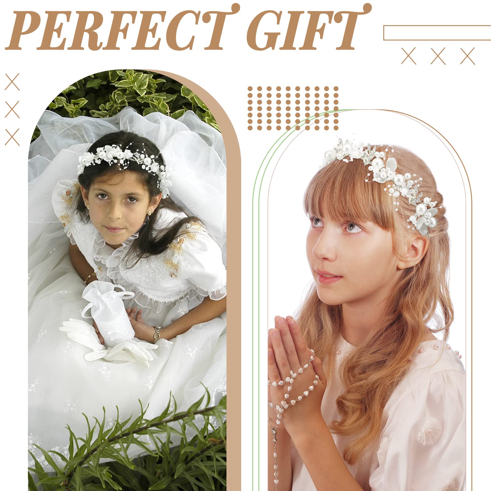 Retrowavy baby girl bridal accessory worn as crown for special occasions.
