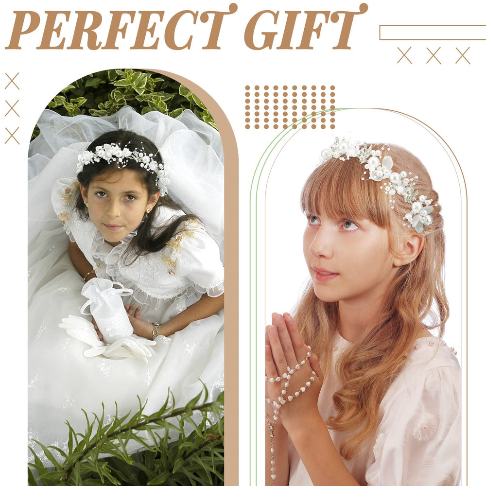 Retrowavy baby girl bridal accessory worn as crown for special occasions.