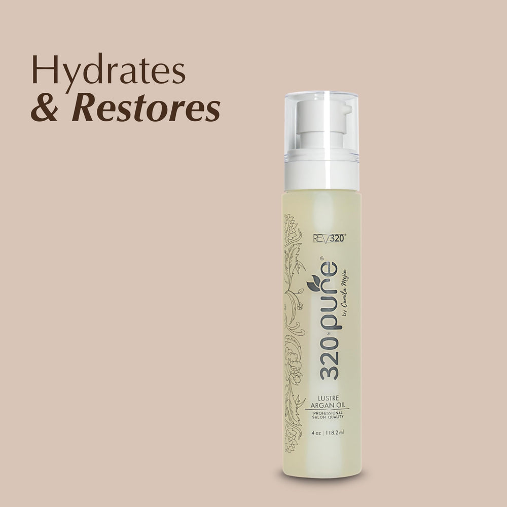Heat protection and elasticity support with Rev320 Lustre Oil during styling.
