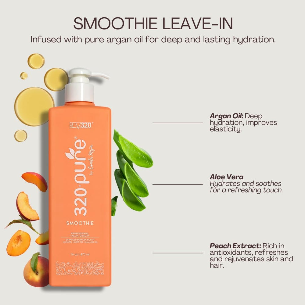 Rev320 color-safe sulfate-free label highlights gentle care for color-treated hair.