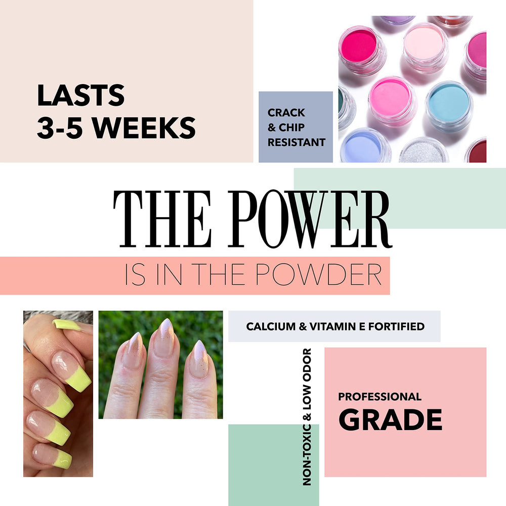Revel Nail clear dip powder close-up shows a durable long-wear finish.