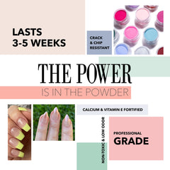 Revel Nail clear dip powder close-up shows a durable long-wear finish.