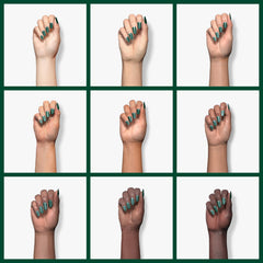 Revel Nail Dip Powder green finish close-up with glossy shine.