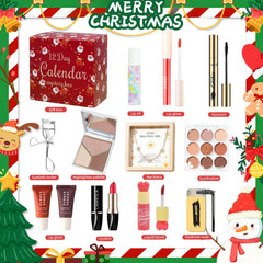 RevoNext makeup advent calendar unboxing action showcases compact seasonal cosmetics for holiday play.
