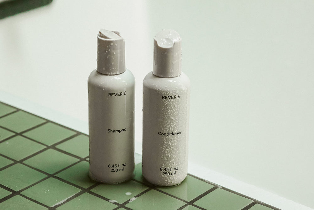 REVERIE cruelty-free sustainably sourced badge signals ethical hair care.