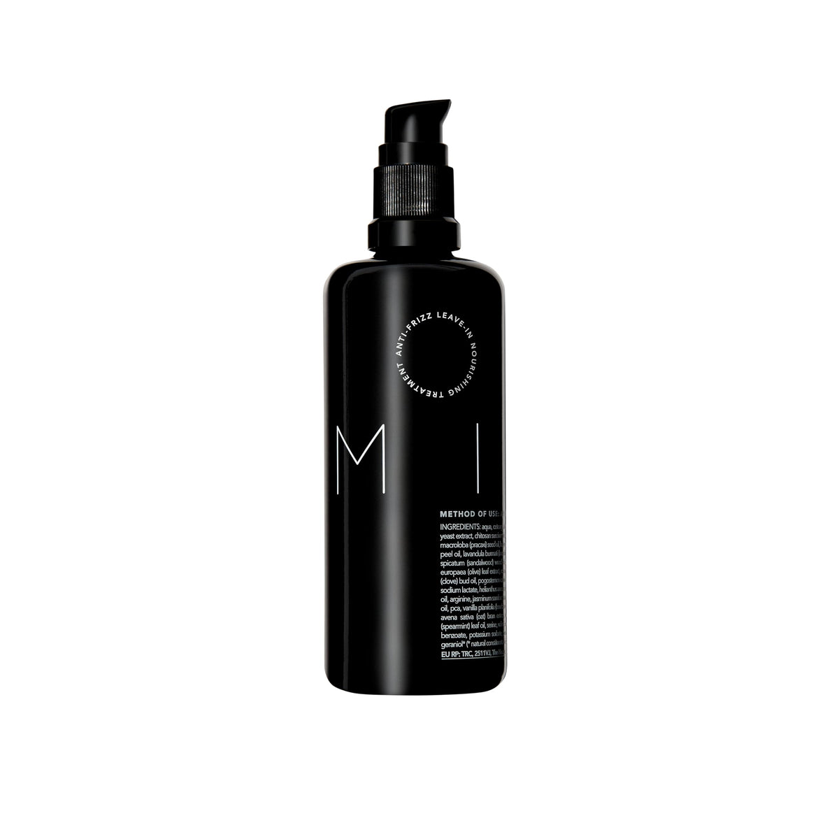 REVERIE Natural Milk Leave-In bottle pour for frizz control and lightweight hydration.