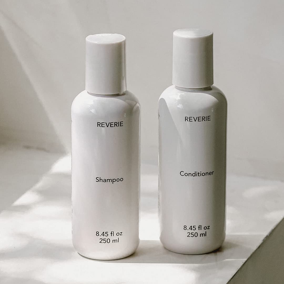REVERIE sulfate-free silicone-free badge communicates a clean beauty approach.