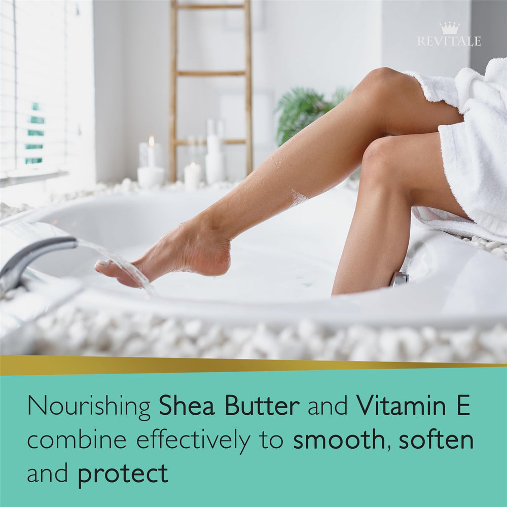 REVITALE foot scrub vitamin E moisturising formula leaves feet silky