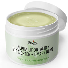 Reviva Labs alpha lipoic acid glow emphasizing radiant skin.