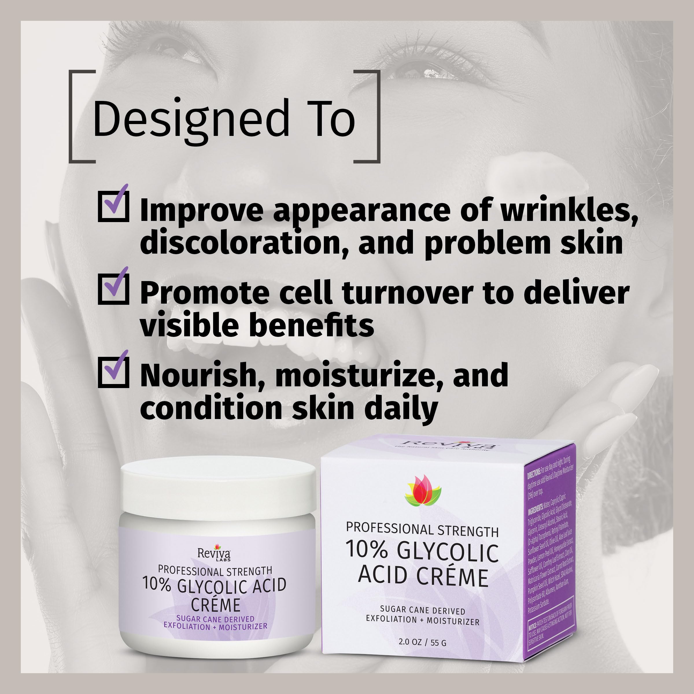 Reviva Labs botanical oils ingredients highlight hydration benefits.
