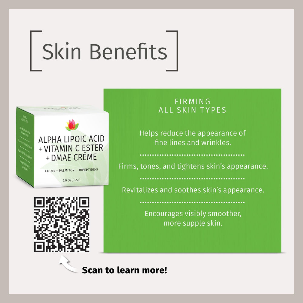 Reviva Labs CoQ10 and Palmitoyl Tripeptide-5 for smoother appearance.