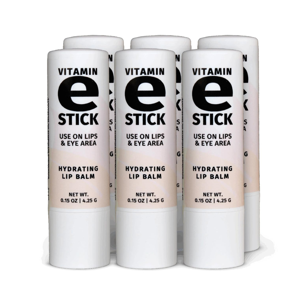Reviva Labs Vitamin E Stick on lips delivering hydration with a subtle natural gloss.