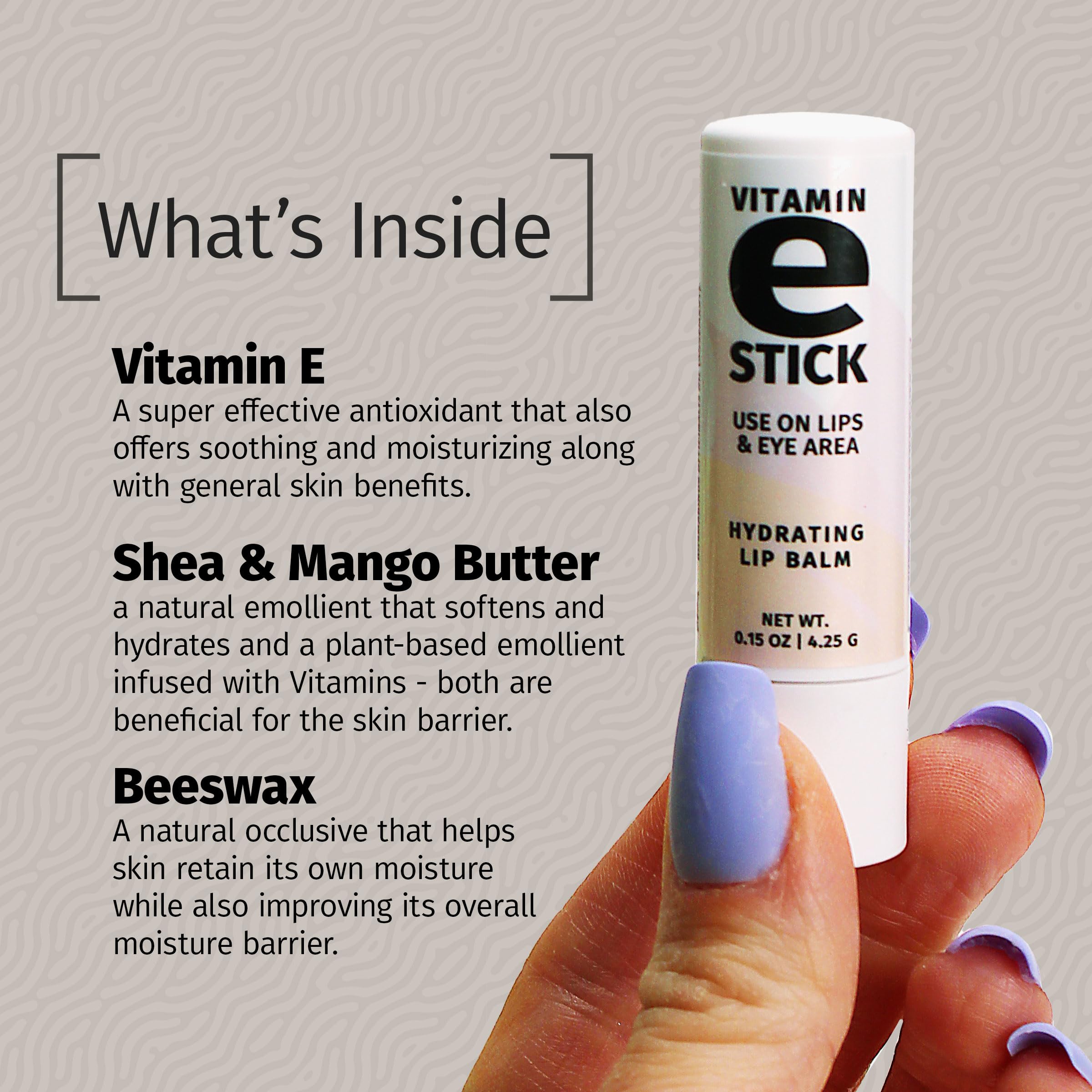 Pack of six Reviva Labs Vitamin E Sticks in secure packaging.