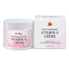 Reviva Labs Vitamin K Creme jar 2oz on display highlighting skin hydration