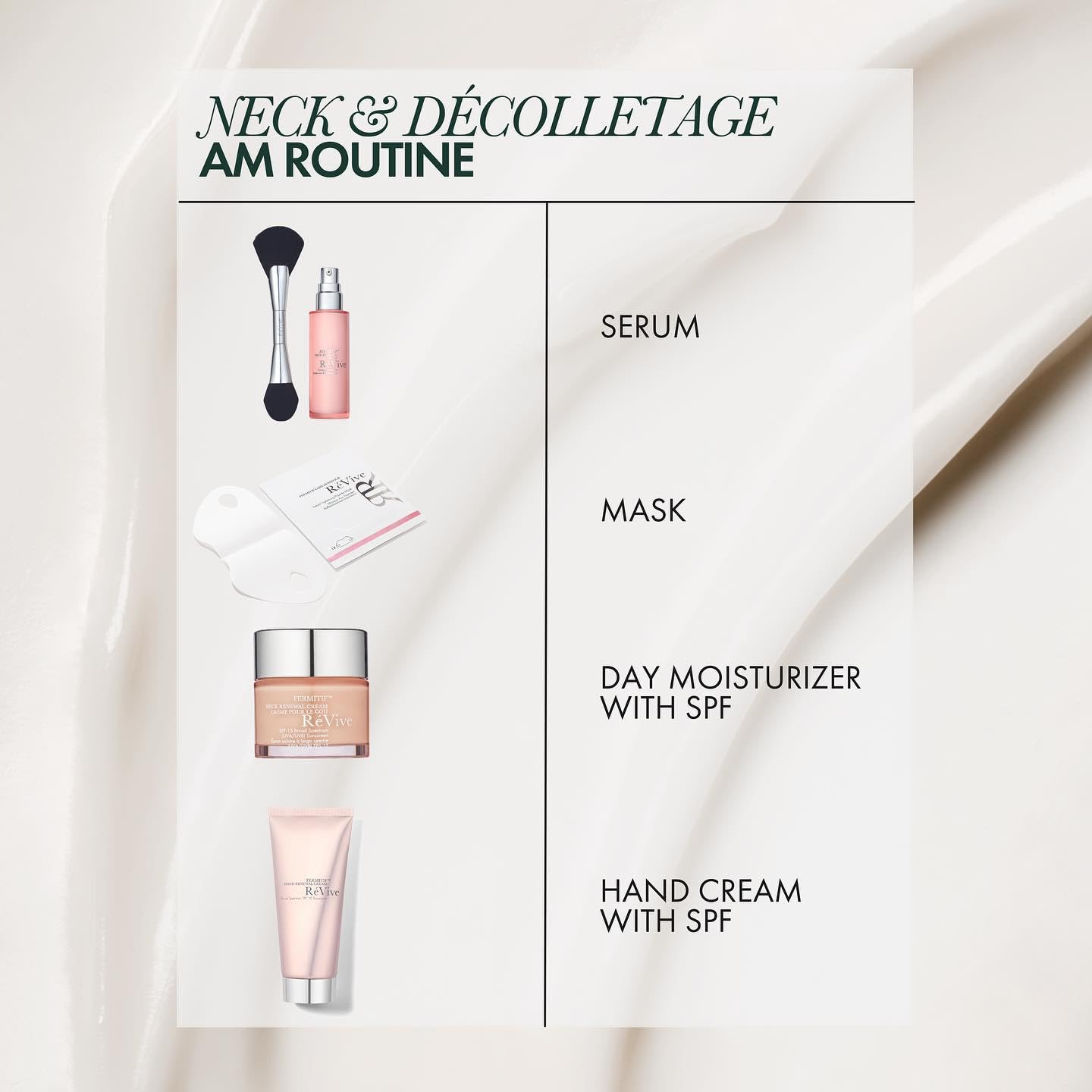 RéVive Fermitif-morning-evening-ritual demonstrates dual-use for day and night care.