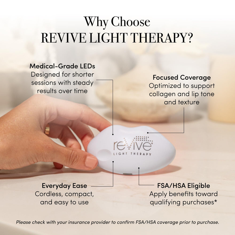 reVive Lux Lip Plumper with balm pairing in-use shot for spa-inspired rituals.