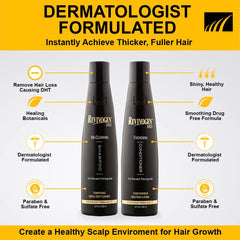 Revivogen MD Bio-Cleansing Shampoo label emphasizes dermatologist‑formulated cleansing for thinning hair.