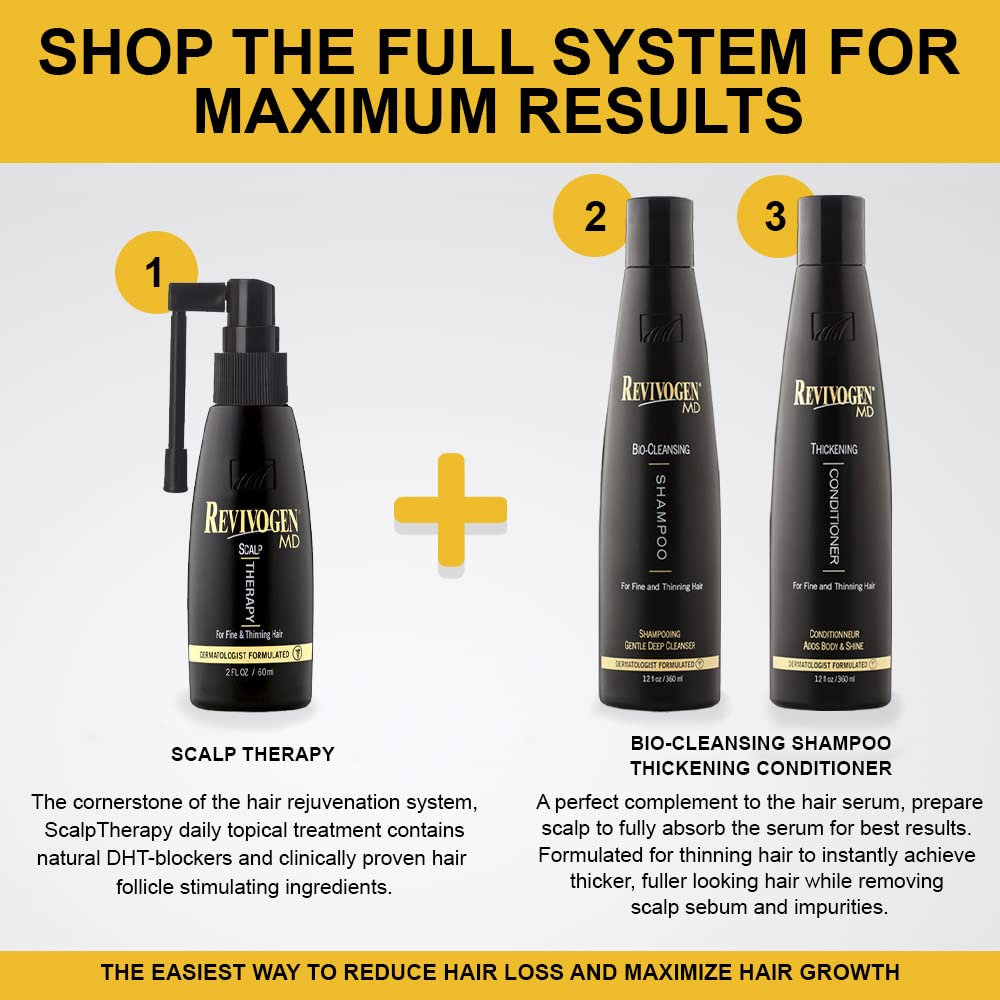 Revivogen MD Thickening Conditioner hair‑ends‑application demonstrates detangling and conditioning benefits.
