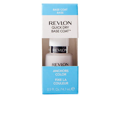 Revlon base coat clear bottle closeup shows quick-dry base for smoother color application