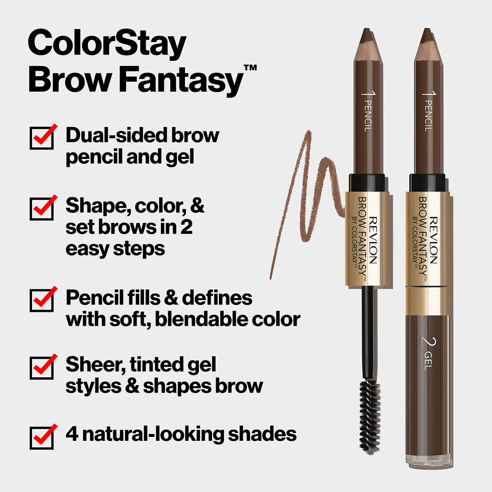 Revlon Brow Fantasy dual-ended pencil and gel for easy shaping and setting.