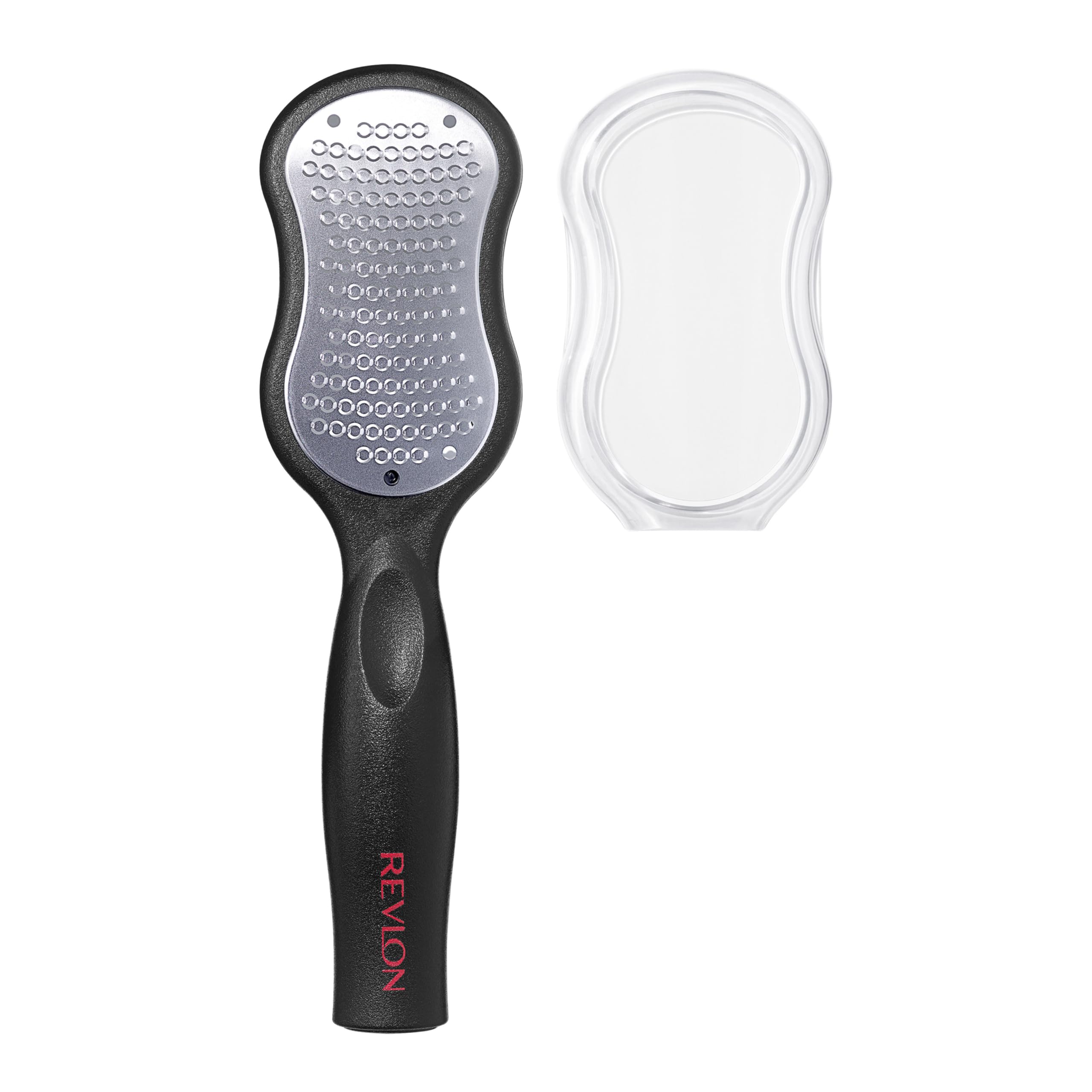 Revlon Callus Remover foot file in wet use demonstrates versatile damp operation.