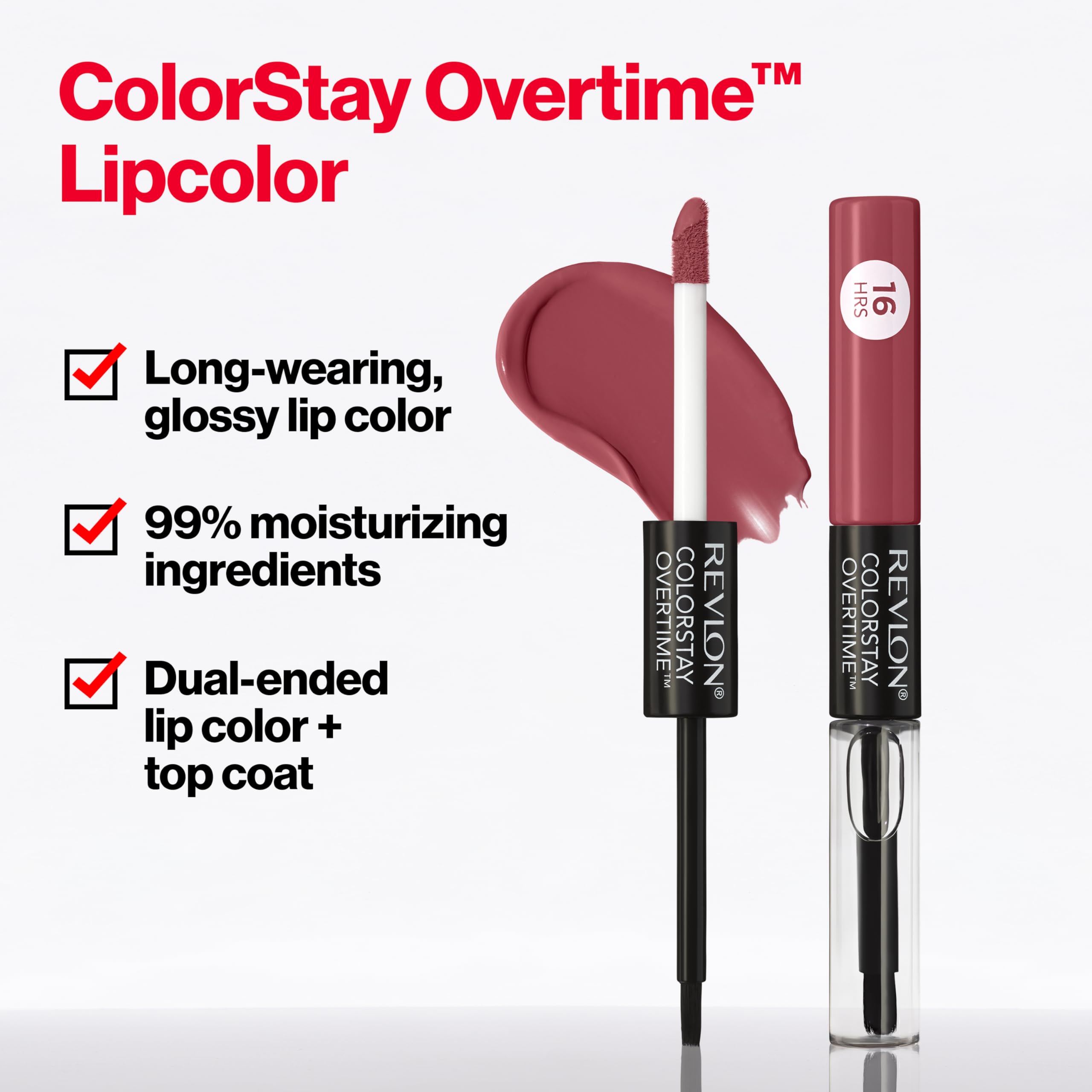 Revlon Clear Lip Gloss topcoat closeup highlights high-shine finish.