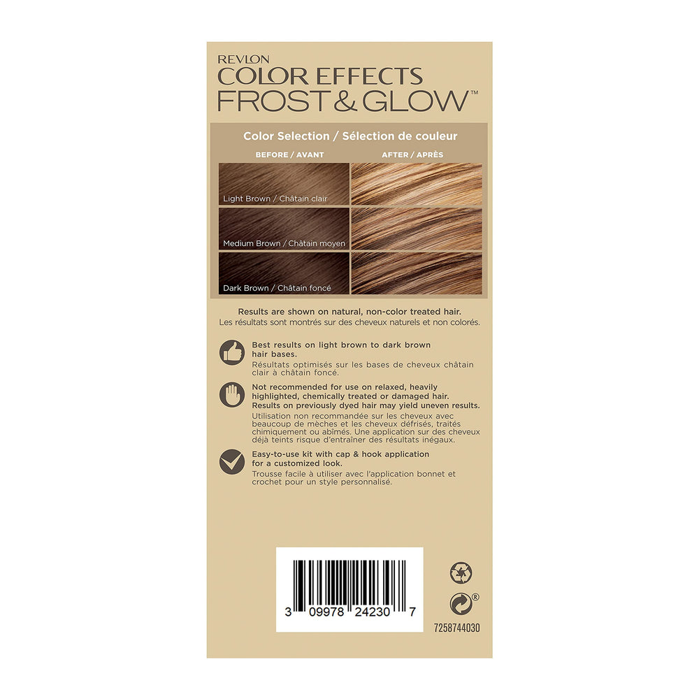 Revlon packaging box highlighting shade options and ammonia-free formula for informed shopping.