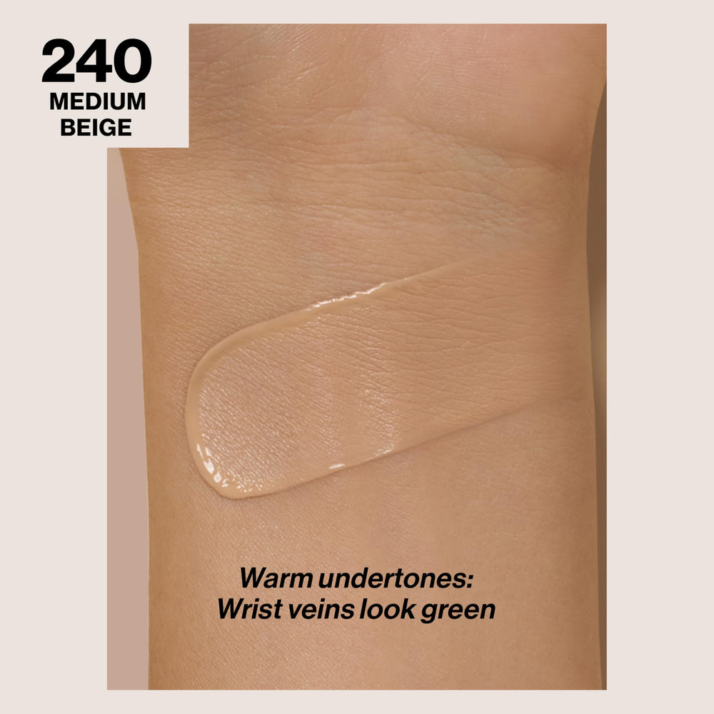 Revlon ColorStay bottle-cap close-up, oil-free foundation texture for all-day comfort.
