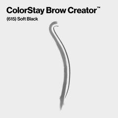 Revlon ColorStay Brow Creator soft black swatch showing buildable color