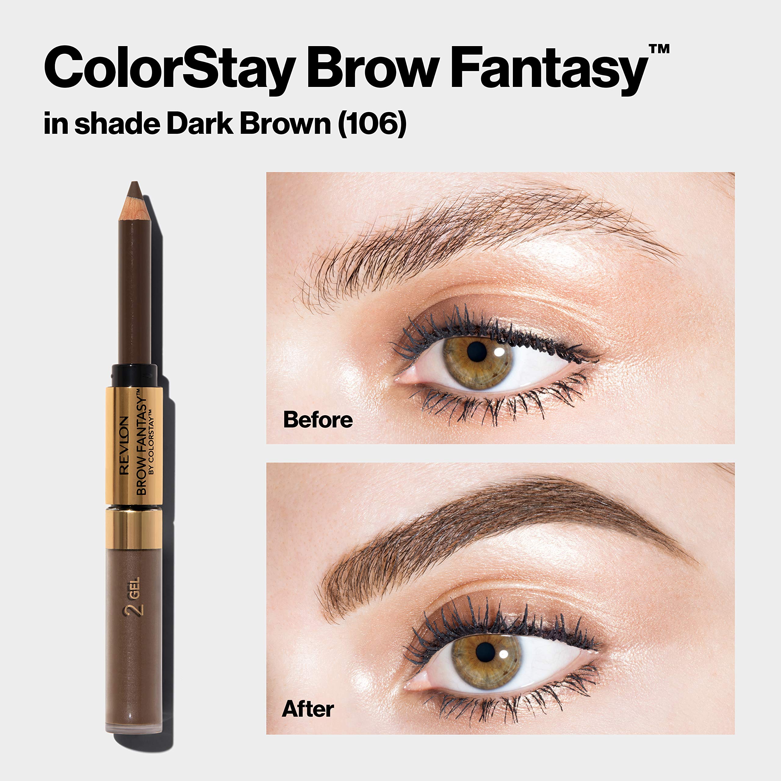 Revlon ColorStay Brow Fantasy in Dark Blonde 104 matches light brow tones.