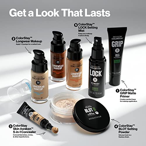 Revlon ColorStay foundation buildable coverage on skin demonstrates customizable evening-out results.
