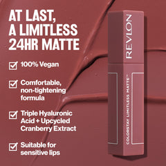 Revlon ColorStay Limitless Matte Lipstick applicator tip designed for precise, mess-free color.